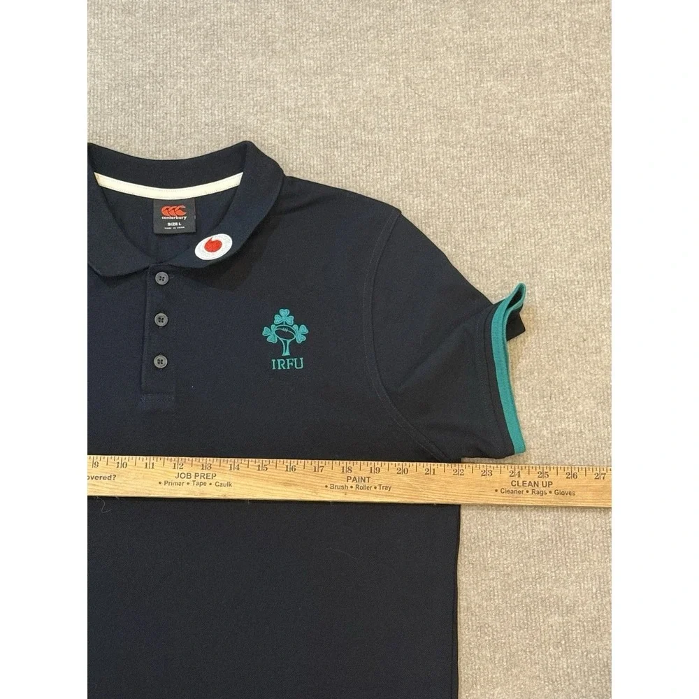 Vintage Canterbury New Zealand Polo Shirt Ireland Rugby Shamrock Large IRFU